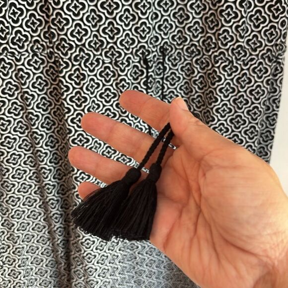 Talbots Avalon Tiles Jersey Maxi Dress Black White Geometric Maxi SM women’s EUC - Picture 8 of 14